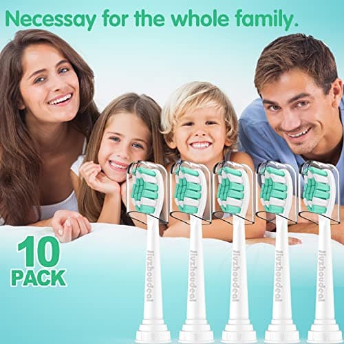 Replacement Toothbrush Heads Compatible with Philips Sonicare: Electric Brush Heads for Sonicare C2 Plaque Control Protective Clean 4100 5100 6100 Toothbrush, 10-Pack 7