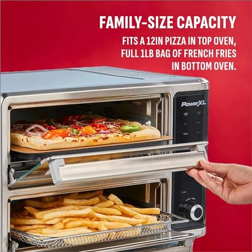 PowerXL SmartSynx Dual Door Oven, 8 Quick-Touch Cooking Presets including Air Fry, Toast, Bake, Broil, Reheat and More, Cook 2 Different Foods at the Same Time, Large Capacity & Adjustable Temperature 9