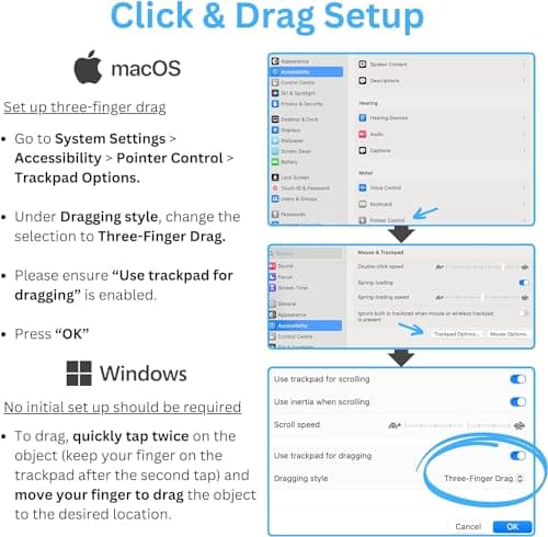 Wireless Trackpad for Windows Macbooks Rechargeable multi surface touch pad (White) 6
