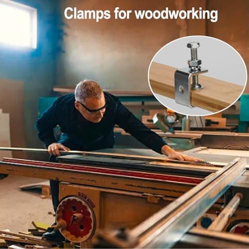 6 Pack Stainless Steel C Clamp - 1-3/16 Inch Small C Clamp Set, Heavy Duty Metal C Clamps Mini Tiger G-Clamp Adjustable U Clamps with Stable Wide Jaw Opening for Fixed Woodworking and Welding Mounting 6