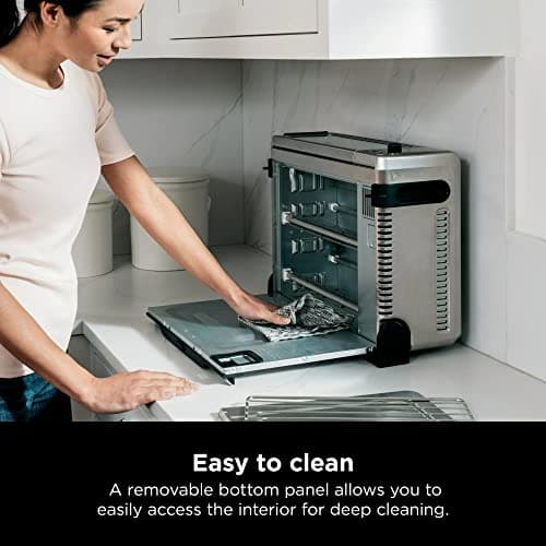 Ninja SP080 Foodi Digital Air Fry Countertop Oven with 6-in-1 Functionality, Flip Up & Away Capability for Storage Space, with Air Fry Basket, Wire Rack, Sheet Pan & Crumb Tray, Silver (Renewed) 6