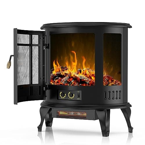 25 inch Electric Fireplace Heater Fireplace Stove Portable Freestanding Fireplace Heater for Indoor Use