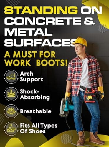 CRUVHEAL Work Orthotic Insoles - Anti Fatigue Medium Arch Support Shoe Insert Men Women - Plantar Fasciitis Flat Feet - Relieve Foot Pain - Work Boot Insoles Standing All Day (L, Blue) 6