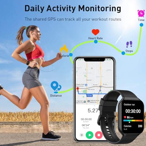 Smart Watch for Men Women(Answer/Make Call), 2025 New Smartwatch 1.96" HD Fitness Watch with 110+ Sport Modes, Heart Rate, Sleep Monitor, Pedometer, IP68 Waterproof Activity Tracker for Android iOS 6