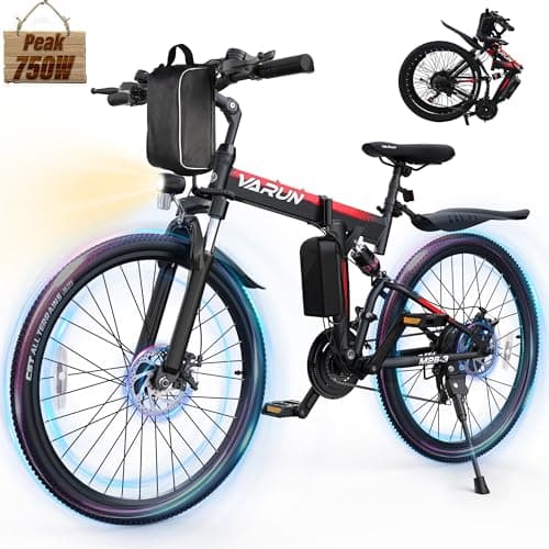 Varun Electric Bike Folding Electric Bikes for Adults with 21-Speed Gears | Peak 750W Motor, Foldable Ebike, 48V Removable Battery, Up to 20+MPH, 50 Miles, Dual Hydraulic Suspension
