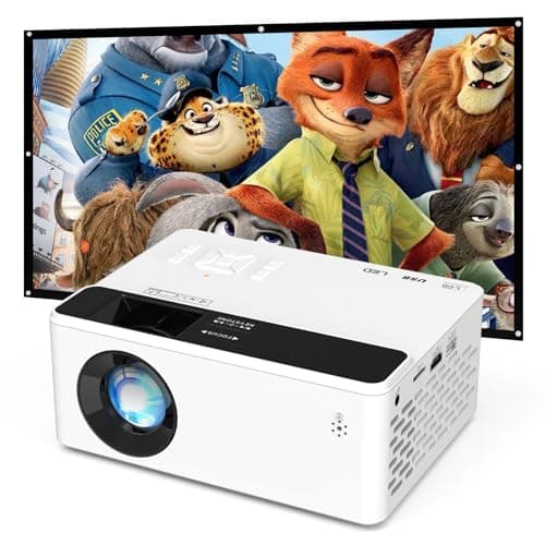 Mini Projector Full HD 1080P with Bluetooth, Portable Outdoor Movie Projector, Video Projector with Speaker for Home Bedroom, Compatible with Smartphone,HDMI,USB,Fire Stick