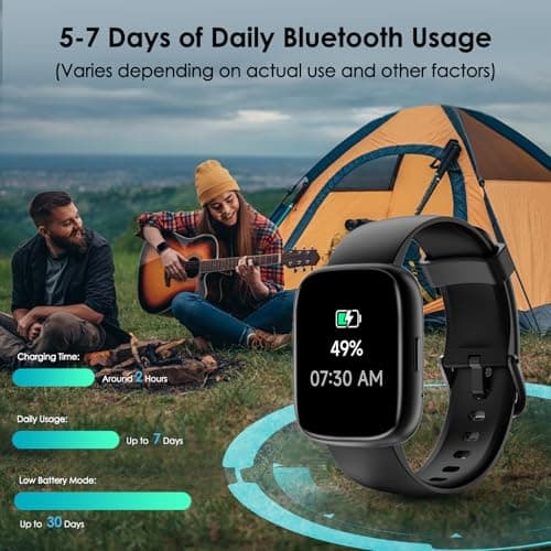 KEEPONFIT Smart Watch, 1.83" Touch Screen Smartwatch with Alexa Built-in IP68 Waterproof, Pedometer, Fitness Tracker with 100 Sports Modes Heart Rate/SpO2/Stress/Sleep Monitor for Men and Women (Pink) 6