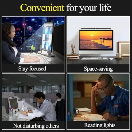 CATPOWER Computer Monitor Light Bar, LED Screen Light Bar for Workspace, Dimmable Monitor Lamp, Button Control Monitor Lamp for Desk/Office/Home/Game, for Eye Caring 9