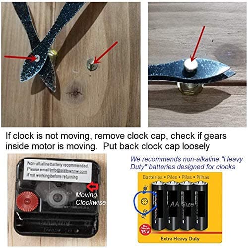 Oldtown Farmhouse Metal & Solid Wood Noiseless Wall Clock (Coastal Grey, 24-inch) 5