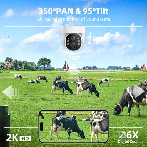 4G LTE Cellular No Wifi Security Cameras Outdoor, Solar Powered Wireless 4MP Cellular Security Camera, SD/Cloud Storage, PIR Motion Detection, Color Night Vision, 2 Ways Talk, Built in SIM Card 5