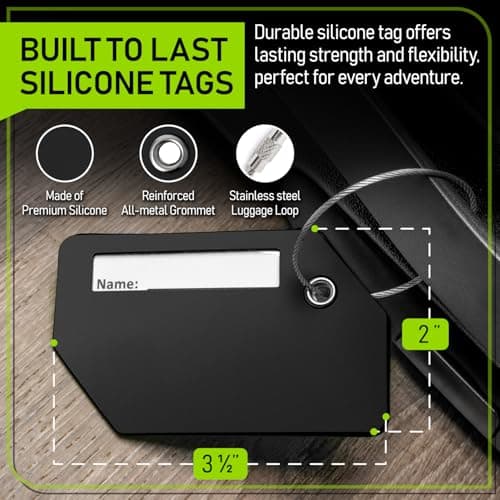 Untethered 4-Pack Luggage Tag Set | Durable Luggage Tags for Suitcases & Travel Bags | Bag Tag & Name ID Identifiers | Suitcase Tags for Easy Luggage Identification 5
