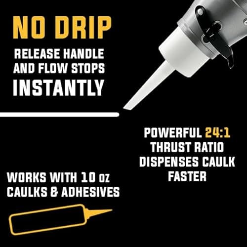 SILIGUN™ PRO Compact 24:1 Caulking Gun - No Drip Caulk Gun - Patent Design - Lightweight Aluminum Frame - Works with all 10 oz Tubes (SILIGUN PRO) 6
