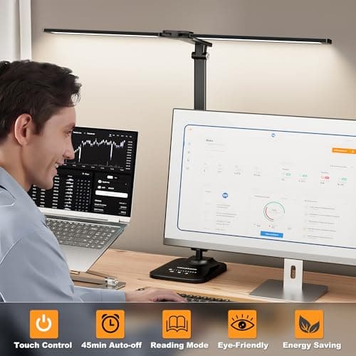 CHARYJOD LED Desk Lamp for Office Home, Height Adjustable Architect Desk Light with USB Adapter, Stepless Dimming Desk Lamp Light for Reading, Study, Workbench 7