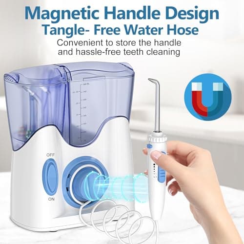 H2ofloss Dental Water Flosser for Teeth Cleaning With 12 Multifunctional Tips & 800ml Capacity, Professional Countertop Oral Irrigator Quiet Design(HF-9 whisper) 6