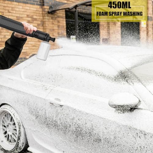 DECOKTOOL Electric Pressure Washer, 4800PSI Max 3.0GPM Power Washer Electric Powered with 20FT Hose, 35FT Power Cord, 4 Nozzles Foam Cannon High Pressure Washer for Car Patio Garden Fences(Yellow) 2