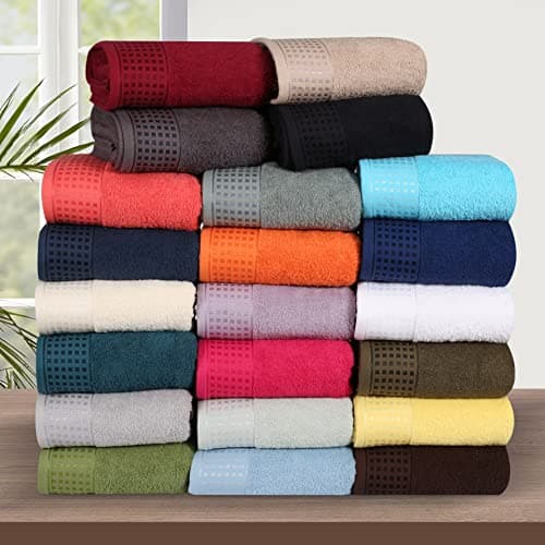 GLAMBURG 100% Cotton 2 Pack Oversized Bath Towel Set 28x55 Inches, Ultra Soft Highly Absorbant Compact Quickdry & Lightweight Large Bath Towels, Ideal for Gym Travel Camp Pool - Charcoal Grey 6