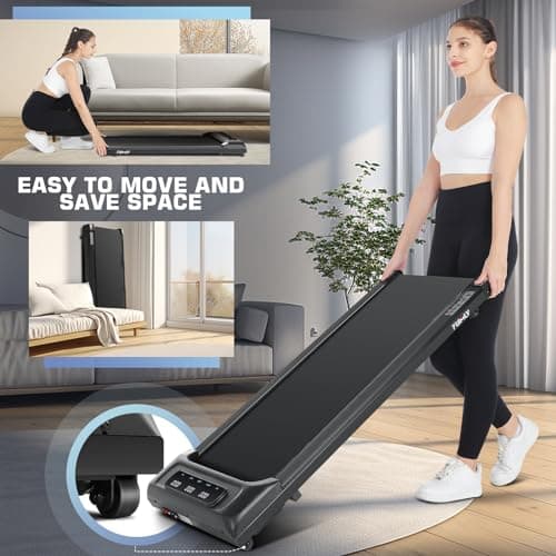Walking Pad Treadmill 300 Lb Capacity Portable Treadmills for Home Office Under Desk Treadmill with App & Remote Control, LED Display/Ultra-Quiet/Installation-Free 6