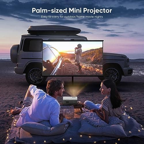 Projector with WiFi and Bluetooth, Upgrade Outdoor Projector, Mini Movie Projector Supports 1080P Synchronize Smartphone Screen by WiFi/USB Cable for Home Entertainment (WiFi) 7