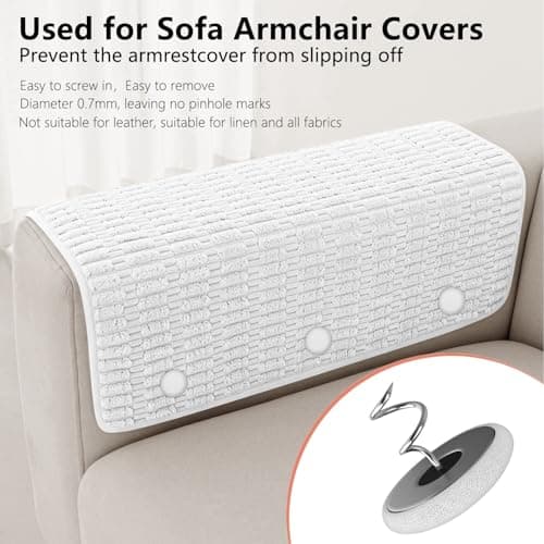 12 Colors Fabric Covered Button Twist Pins Dust Ruffle Pins- for Sofa，Upholstery，Armchair Caddies, Armrest Covers,Bed Skirts, Slipcovers, Headliners (12, Rice White) 5