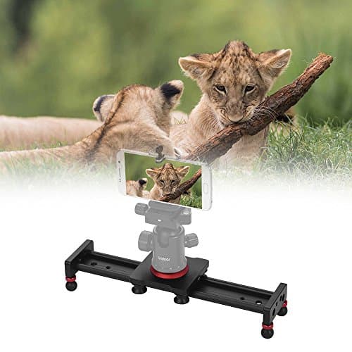 Andoer 30cm/12inch Aluminum Alloy Camera Track Slider Video Stabilizer Rail for DSLR Camera Camcorder DV Film Photography, Load up to 11Lbs 6