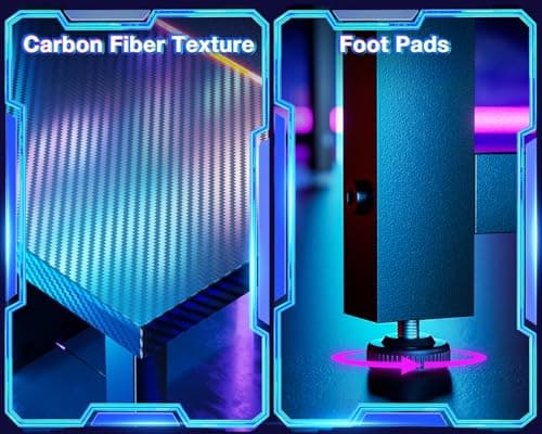 Casaottima L Shaped Gaming Desk, Corner Desk Gaming Table for Home Office, Computer Desk Sturdy Writing Workstation for Small Space, Easy to Assemble, 51 inch, Carbon Fiber Surface, Black 8