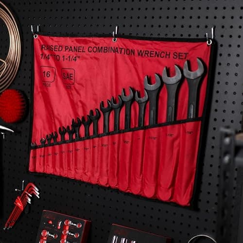ABN Standard Wrenches Set - 16 Piece SAE Combination Wrench Set 1/4in to 1-1/4in SAE Wrench Set with Roll Up Pouch 5