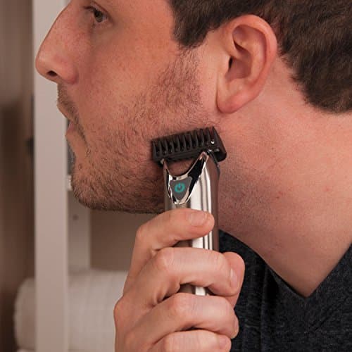 Wahl USA Stainless Steel Lithium Ion 2.0+ Beard Trimmer for Men - Electric Shaver & Nose Ear Trimmer - Rechargeable All in One Men's Grooming Kit - Model 9864SS 9