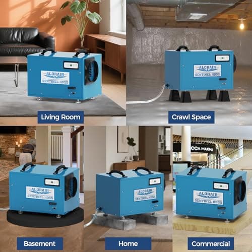 ALORAIR Wi-Fi Crawlspace Dehumidifier, 113 Pint with Drain Hose for Crawl Space, Basement, Commercial and Water Damage Restoration, Compact and Portable, Auto-Defrost 6