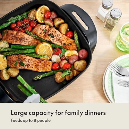 bella Electric Skillet and Frying Pan with Glass Lid, Nonstick Coating, Cool Touch Handles, Removable Heating Probe, Dishwasher Safe, 12 x 12 inch, Copper 7