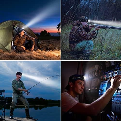 Lighting EVER LED Headlamp Rechargeable 2 Packs - Super Bright Head Lamp with 5 Modes for Camping & Hiking Gear Essentials, IPX4 Waterproof Headlight Flashlight with Red Light, USB Cable Included 9