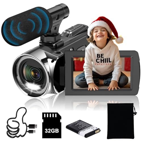 Weochi Video Camera Camcorder HD 4K 48MP Digital Cameras Recorder for YouTube TikTok 3 Inch 270 Degree Rotation Screen 18X Zoom Vlogging Camcorders for Kids,Teens,Students,Beginners,Elders