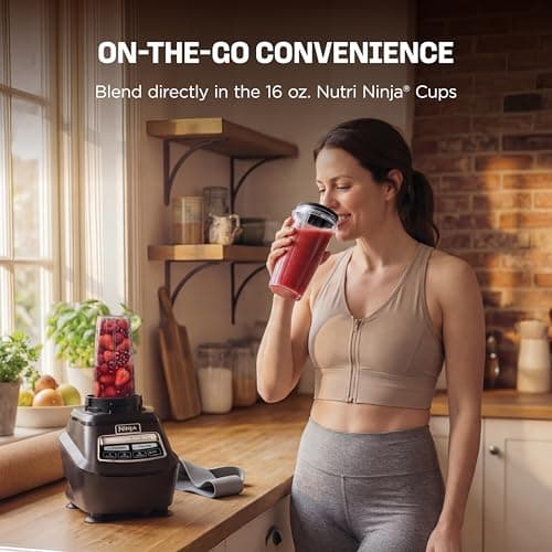 Ninja Kitchen System | 8-Cup Food Processor Bowl & 72 oz. Blender All-in-One | With (2) 16 oz. To-Go Cups | For Smoothies, Ice Crushing, Dough & More | 1500 Watt | Black | BL770 5