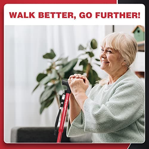 BigAlex Folding Walking Cane with LED Light,Pivoting Quad Base,Adjustable Walking Stick with Carrying Bag for Man/Woman (Alloy Base) 7