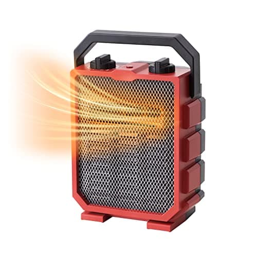 Space Heater for indoor use 750W/1500W Electric Heater with Manual Control Fan-Only Mode Overheating & Tip Over Protection Milkhouse Heater for Workplace WEWARM Red
