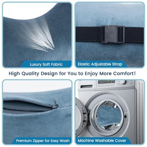 Keemall Inflatable Car Neck Pillow Driving , Blow Up Car Headrest Pillow for Car, Inflatable Travel Pillow for Camping, Neck Support for Office Chair - Adjustable Softness 6