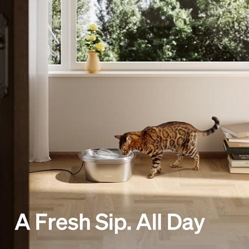 PETLIBRO Stainless Steel Cat Water Fountain, 101oz/3L Pet Water Fountain for Cats Inside, Food-Grade Dog Water Fountain, Automatic Cat Water Dispenser 8
