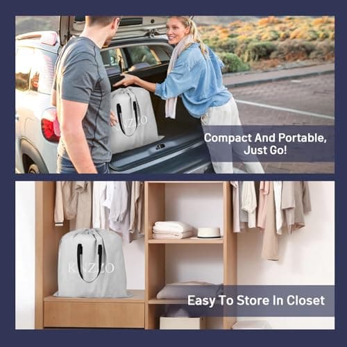 KNZZO Air Mattress Full with Built-in Pump, Blow Up Mattress with Soft Flocked Top, Leakproof Inflatable Mattress, Foldable Waterproof Air Bed for Home, Guests, Camping, with Storage Bag 7