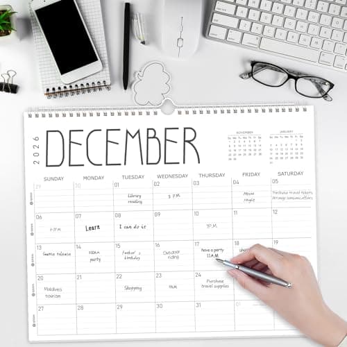 GuassLee Wall Calendar 2026, 2026-2027 Calendar Wall from Jun. 2026 to May 2027, 14" X 11" Paper Monthly Planner Wall Hanging Calendar with Thick Paper for Office Home Planning & Organizing 5