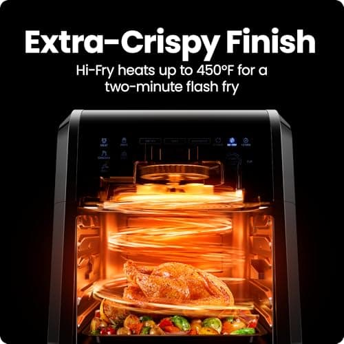 Chefman 12-Quart 6-in-1 Air Fryer Oven with Digital Timer, Touchscreen, and 12 Presets - Family Size Countertop Convection Oven, Dishwasher-Safe Parts 7