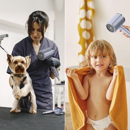 Hair Dryer Professional Ionic Blow Dryer Fast Drying for Women Men Kids, Hair Dryer Lightweight Portable Travel Hairdryer Styling Tools & Appliances with Styling Nozzle Reducing Frizz (Grey) 7