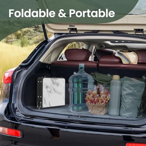 Titanker Folding Camping Table Small 2ft, Small Camp Table Portable with 50% Extra Space, Folding Picnic Table, Portable Beach Tables, Car Camping Essentials, Aluminum Light Solid 8