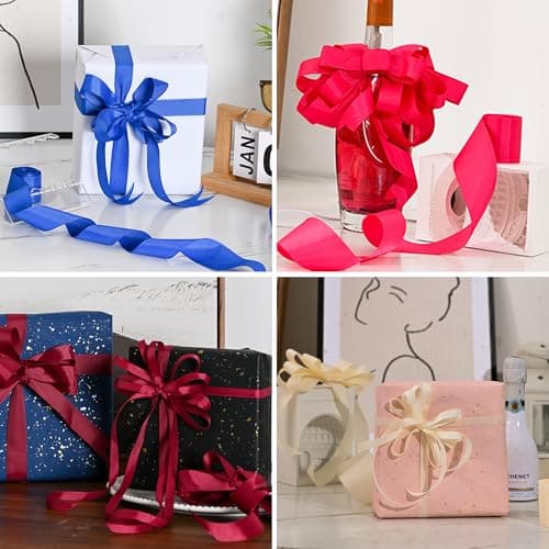 Grosgrain Ribbon 3/8 inch 20 Colors 5 Yards/Roll, Total 100 Yards Per Package for Christmas Tree, Wreath Decorations, Bow Making, Gift Wrapping, Flower Bouquet 7