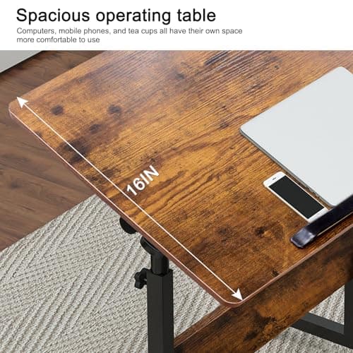 KOUPA Height Adjustable Mobile Standing Desk 16×24 in,360° Flip Desk Stand Desks Home Office Table Standing for Small Space Offices,Easy to Assemble(Adjustable Height: 32in-47in) 9
