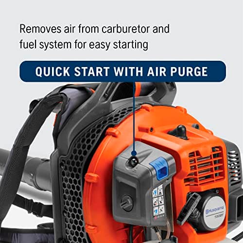 Husqvarna 150BT Gas Leaf Blower, 51-cc 2.16-HP 2-Cycle Backpack Leaf Blower, 765-CFM, 270-MPH, 22-N Powerful Clearing Performance and Ergonomic Harness System, 970466901 6
