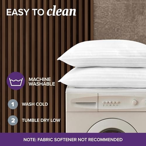 Beckham Hotel Collection Bed Pillows Queen/Standard Size Set of 2 - Down Pillow for Sleeping - Back, Stomach or Side Sleepers 9