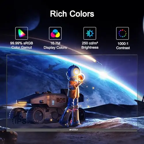 SANSUI Monitor 24 inch 100Hz IPS 1080P Computer Monitor HDMI VGA HDR Tilt Adjustable/VESA Compatible, for Game and Office (ES-24X3AL HDMI Cable Included) 5