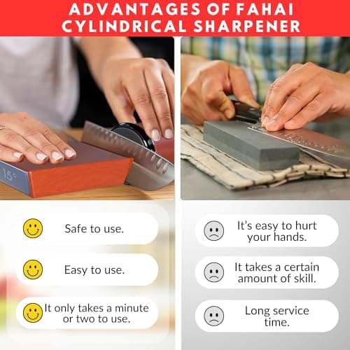 Rolling Knife Sharpener Elebe, Fancy and Accurate Dispenser Kit with Wheels Knife Sharpener Stainless Steel, Wood Color Sharpening Angles 15/20 7