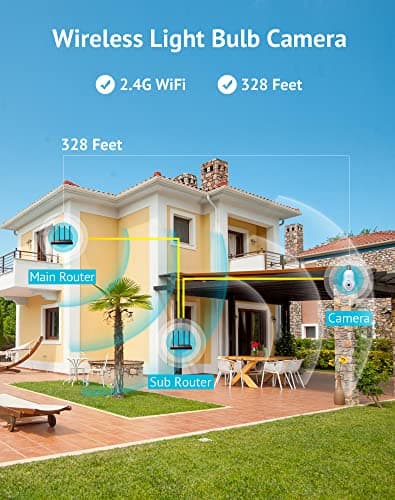 LaView 4MP Bulb Security Camera 2.4GHz,360° 2K Security Cameras Wireless Outdoor Indoor Full Color Day and Night, Motion Detection, Audible Alarm, Easy Installation, Compatible with Alexa (2 Pack) 7
