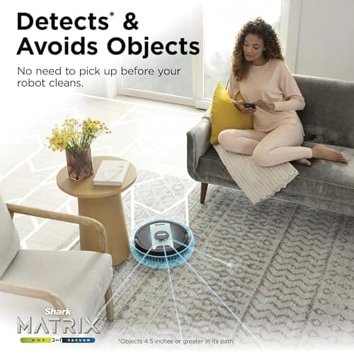 Shark RV2400WD IQ 2-in-1 Robot Vacuum & Mop with Matrix Clean & Sonic Mopping, Perfect for Pet Hair, Carpets, Hard Floors, Compatible with Alexa, Black/Silver, No Self-Empty Base (Renewed) 7