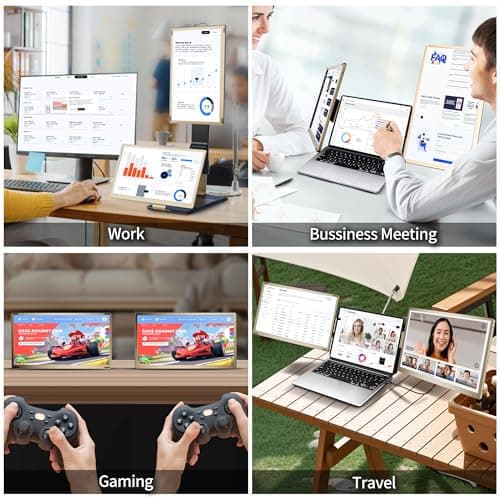 LivElect-m 15.6" Triple Laptop Screen Extender, FHD 1080P IPS Laptop Monitor Extender, Detachable Screen Travel Monitor Laptops with Speakers, Plug&Play, Compatible with Mac/Android/Win 7